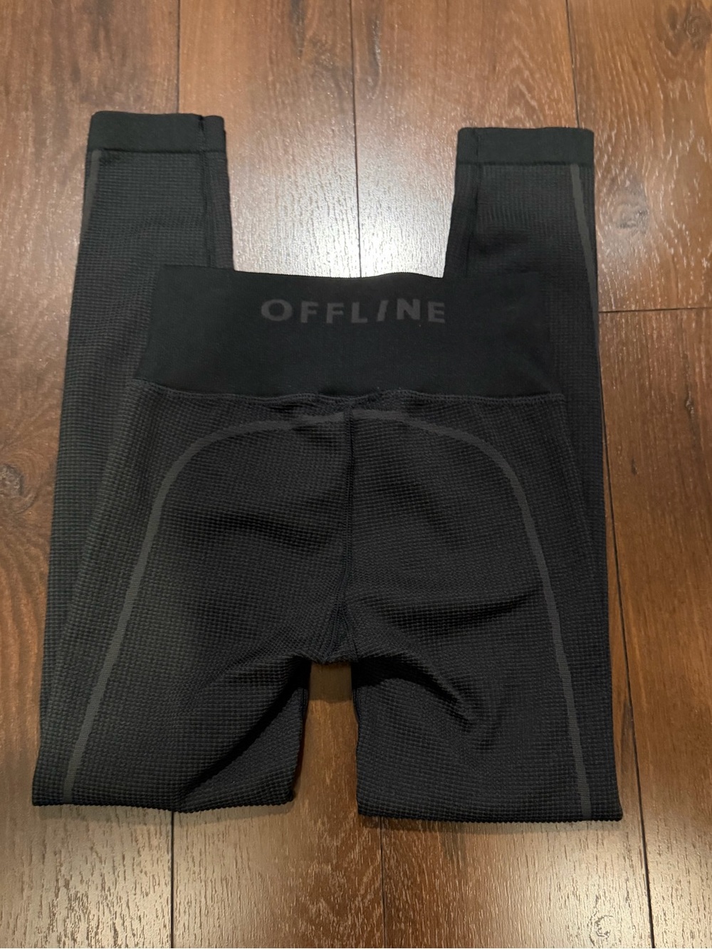 OFFLINE aerie waffle black leggings extra small women bottoms active